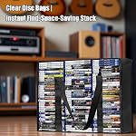 DVD Storage Bags 2-Pack, Holds 70 DVDs 90 Blu-Rays 120 CDs, Highly Clear & Stackable Organizer for Video Game Cases, Movies, Music, Clothes, Pillows & Bedding