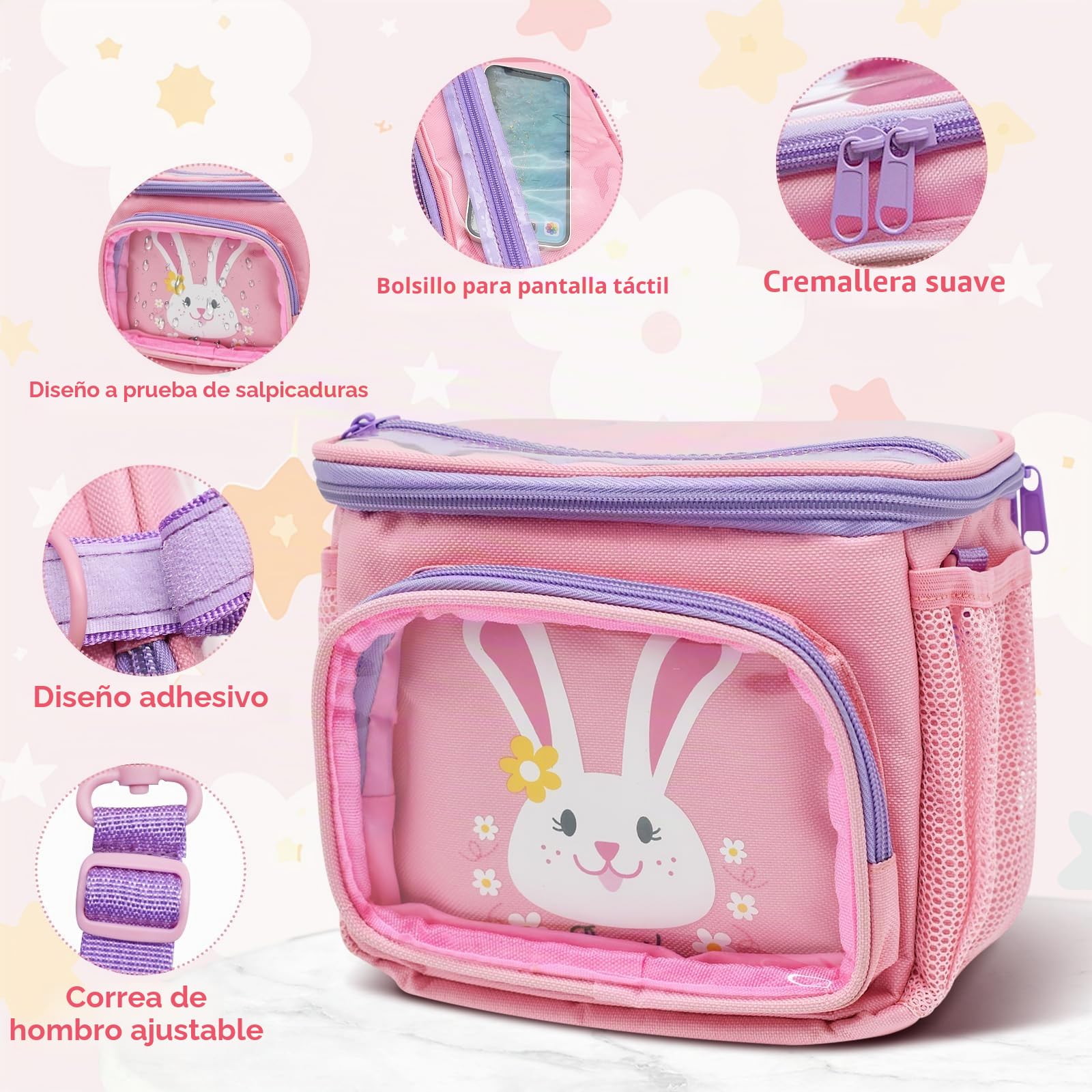 Cyiecw Bolsa de manillar para niños con correa para el hombro, cesta delantera para niños y niñas, resistente al agua, accesorios de bicicleta para bicicleta, triciclo, scooter, scooter
