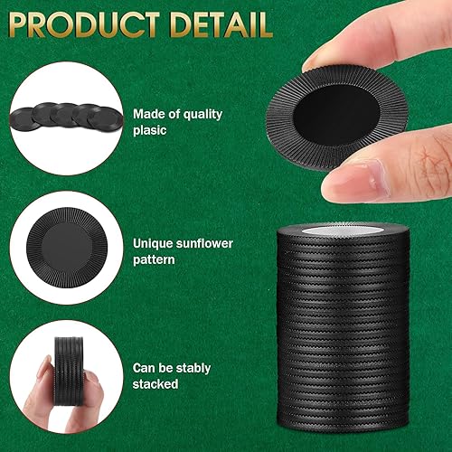 Miniatura 3 de Leitee 500 fichas de póquer de plástico de 1.496 pulgadas entrelazadas, juego de fichas de póquer ligeras, fichas de bingo, fichas de casino en