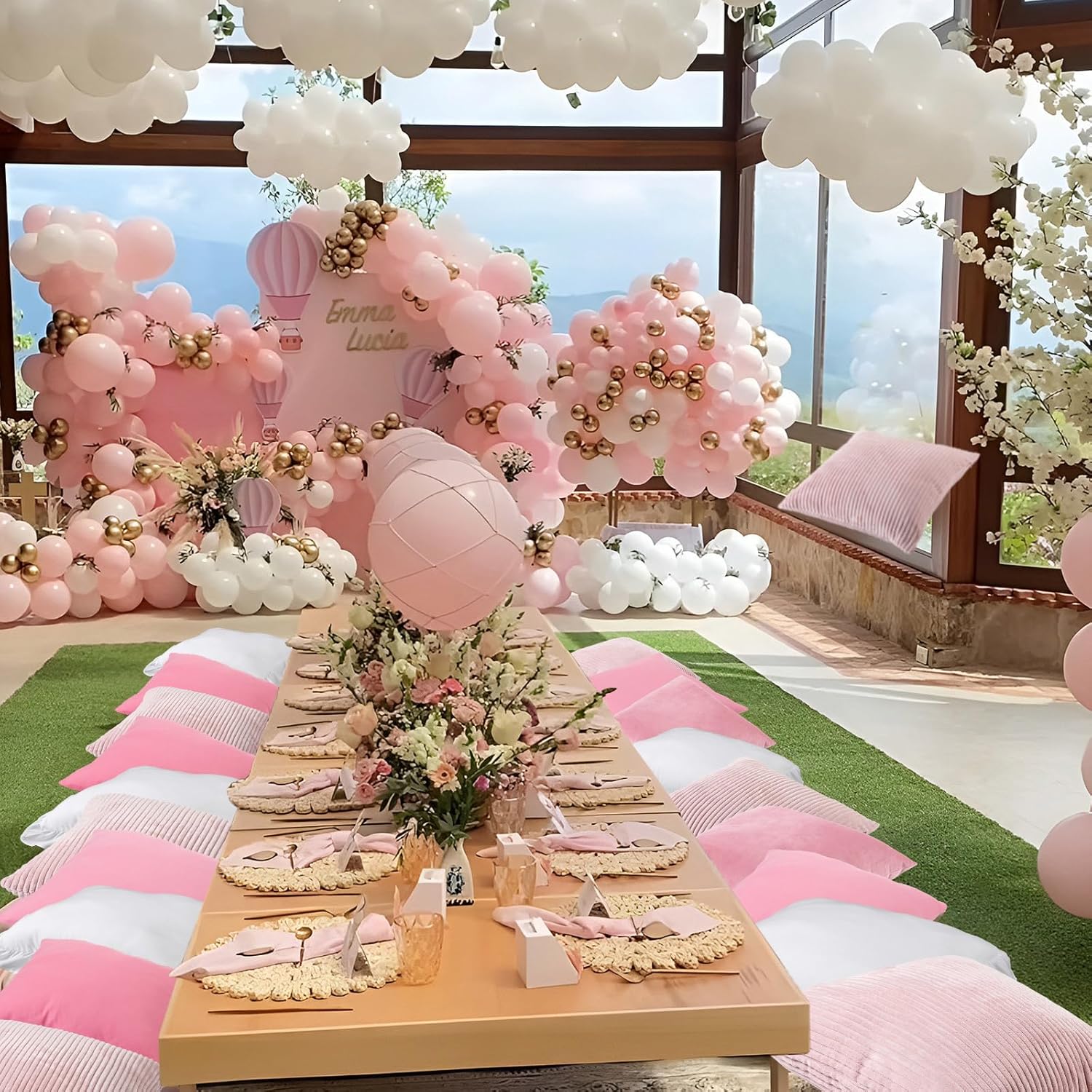 16 Pcs Pink Picnic Pillow Covers Only Summer Birthday Party Picnic Set Mordern Cushion Aesthetic Throw Cover 18x18 Inch for Brunch Bachelorette Backyard Beach Couch Bed Sofa Decor