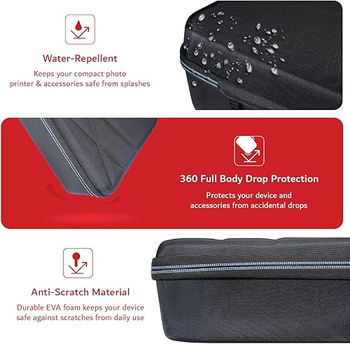 Miniatura 3 de TUDIA Funda rígida vacía de EVA de viaje compatible con Canon Selphy CP1200/CP1300/CP1500, [solo funda] resistente al agua, portátil, protección