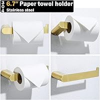Vista 4 de RANDOM Portarrollos de papel higiénico de oro cepillado, accesorios de hardware de baño SUS 304 de acero inoxidable moderno soporte de rollo