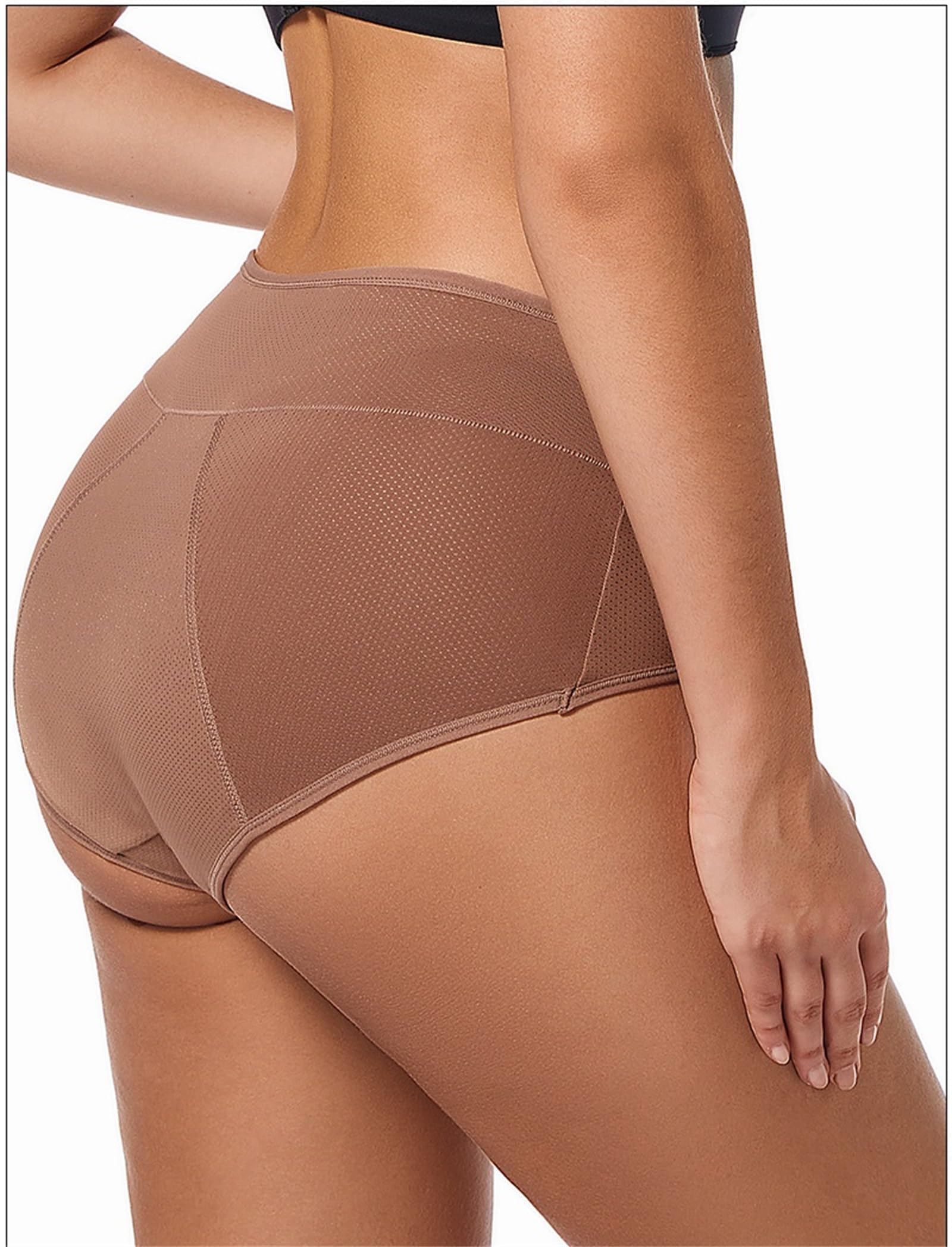 Generisch Ropa interior menstrual de algodón de alta calidad a prueba de fugas, más de 12 horas, reutilizable y lavable, protección de día y noche, Negro , L