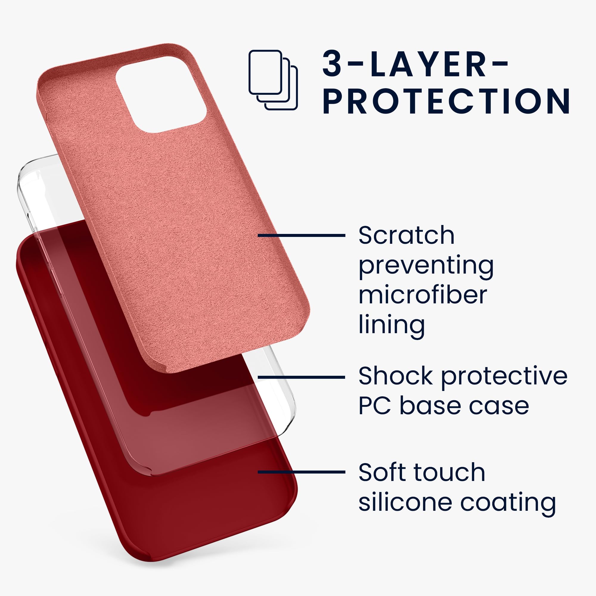 kwmobile Case Compatible with Apple iPhone 12 / iPhone 12 Pro Case - TPU Silicone Phone Cover with Soft Finish - Rhubarb Red - Image 2