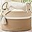 KAKAMAY Large Blanket Basket (20x13),Woven Baskets for storage Baby Laundry Hamper, Cotton Rope Blanket Basket for Living Room, Laundry, Nursery, Pillows, Baby Toy chest (White and Brown)
