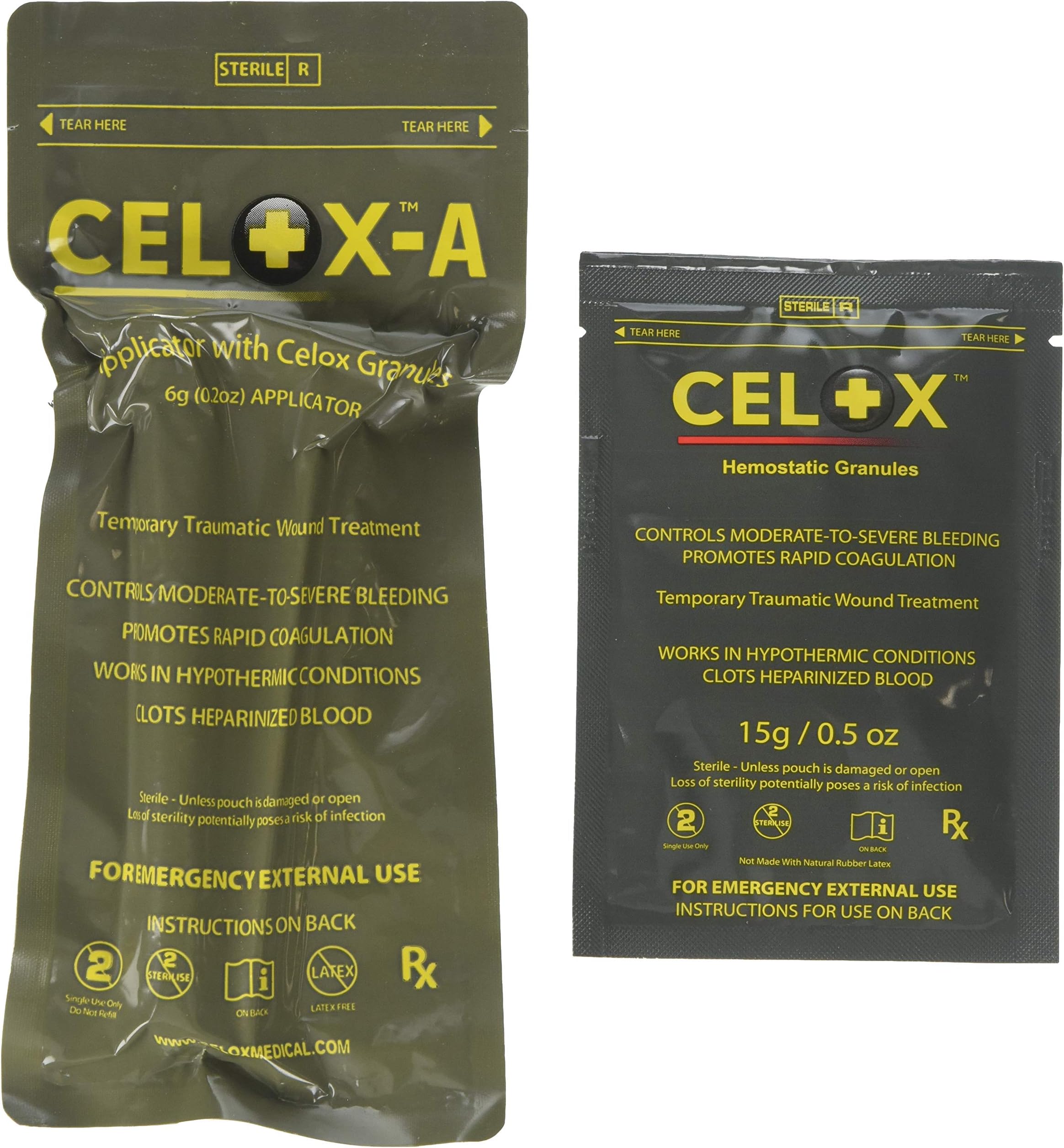 Emergency Wound Bundle: Blood Clotting Granule Applicator and Plunger Set with Extra Blood Clotting Solution