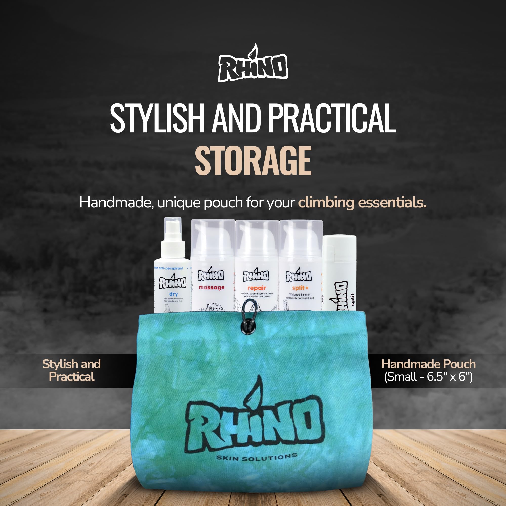 Rhino Skin Starter Kit Bundle – Climbing Skincare 5-teiliges Set mit Handcreme, Lotion, Conditioner, Antitranspirant und Balsam | Für trockene und rissige Hände | Handcremes in Reisegröße mit