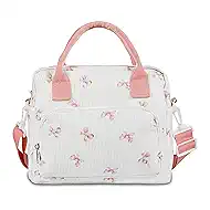 Lunch Bag for Women Insulated Lunch Box Cute Corduroy Lunch Tote Bags Reusable Large Capacity Cooler Bag with Adjustable Shoulder Strap for Travel Work Picnic