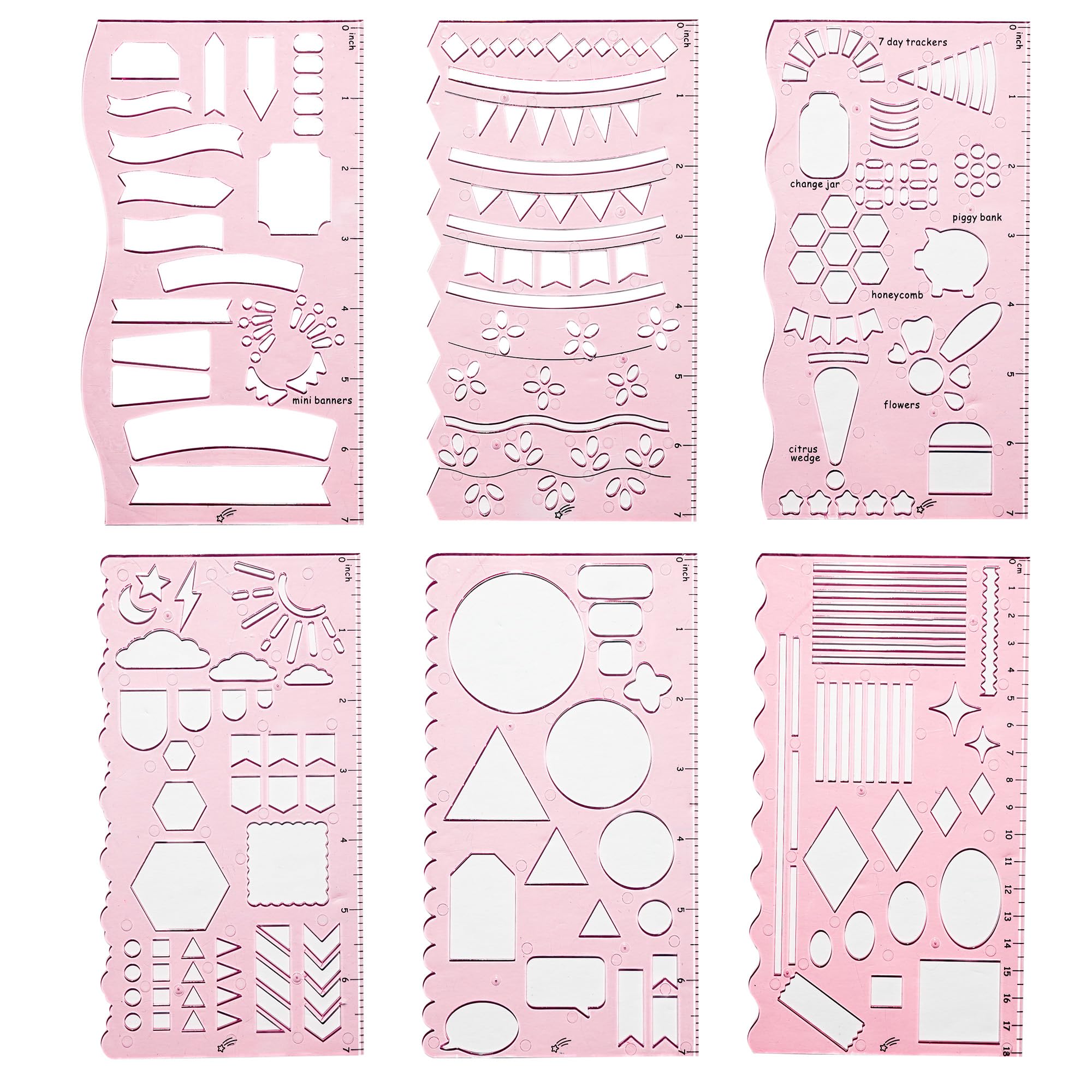 in The Slightest - Journal Stencils, Planner Stencils, Notebook, Diary, Journaling, Bullet Journaling Supplies, Notebook, DIY Drawing, Hard Plastic, Planner Accessories - Watermelon