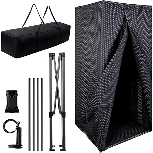 Portable Vocal Booth, Echo-Free Recording Home Recording Studio Booth, Foldable Recording Booth Sound Shield with Travel Bag, for Music, Game, Podcasts, Black