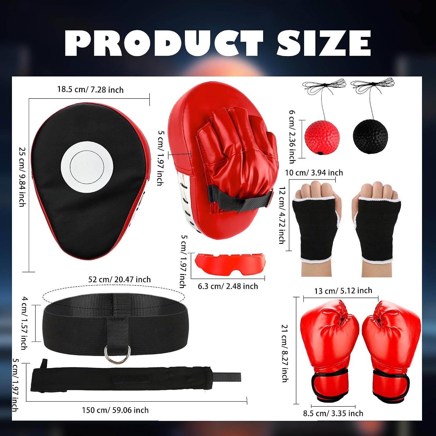 3-in-1 Boxing Gloves and Punching Mitts Set for Kids with Kids Boxing Gloves Hand Wraps for MMA Karate Muay Thai Taekwondo