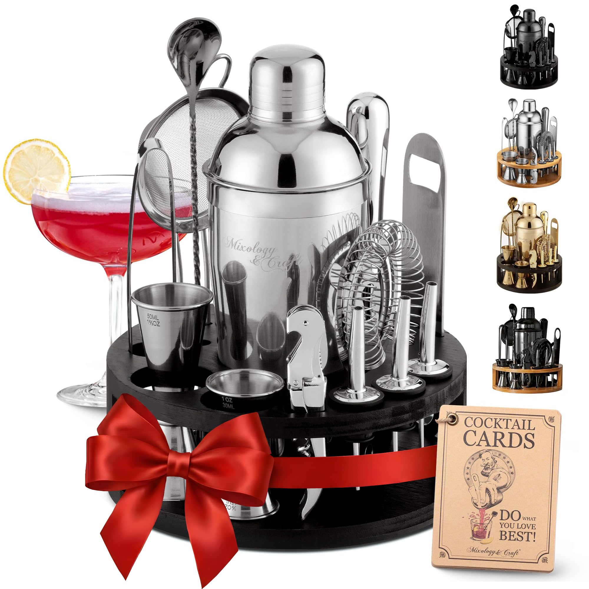 Mixology & Craft カクテルシェーカーセットと教本のセット Amazon｜Mixology & Craft バーテンダーキット - カクテルシェーカーと