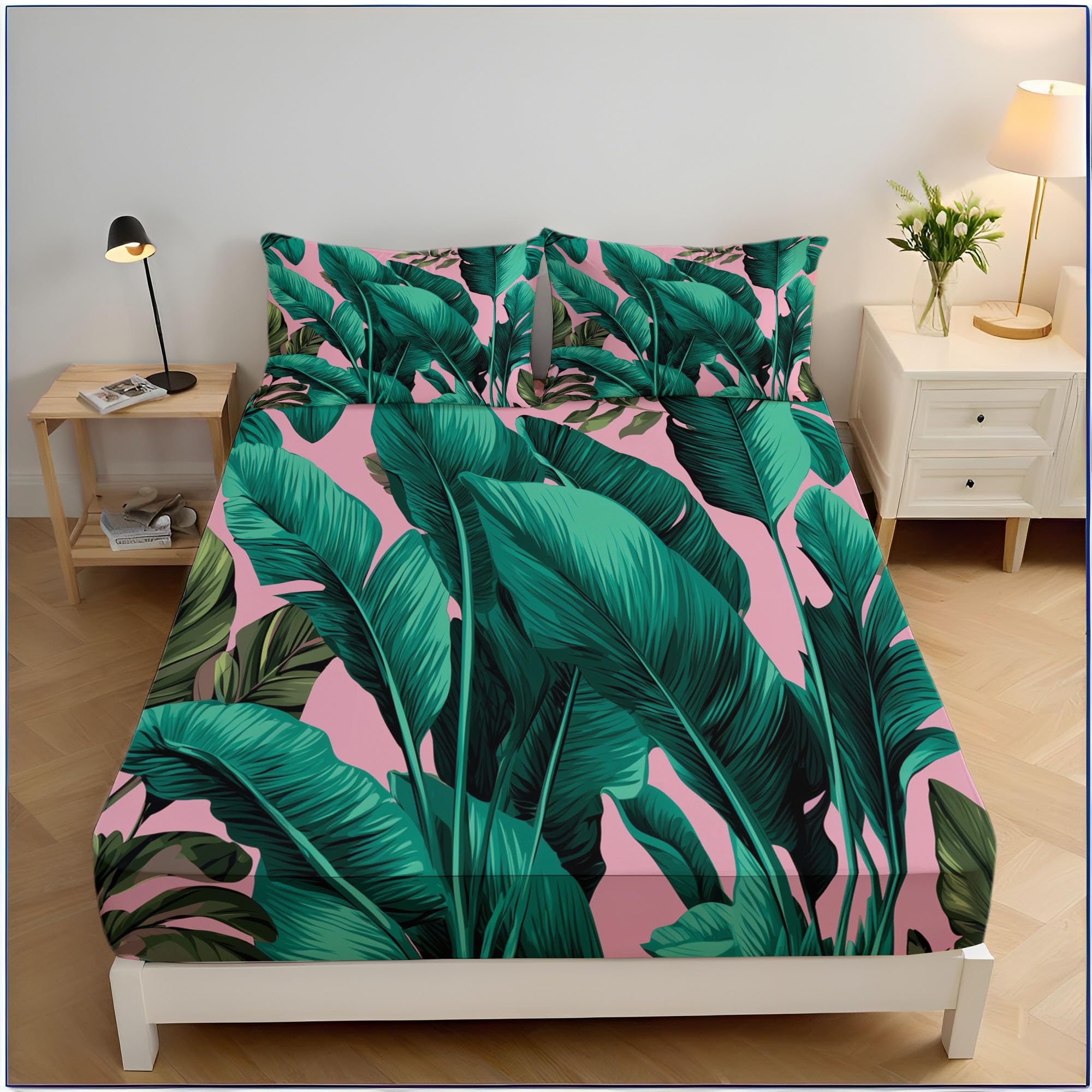 Drap housse respirant turquoise anti-plis lit 140x200