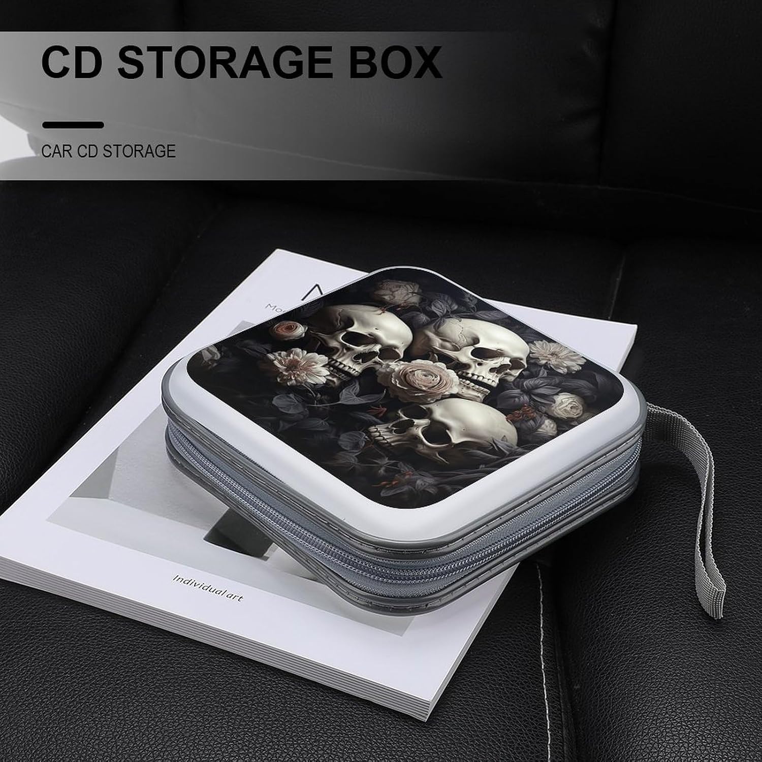 Flowers And Skull CD/DVD Case Holder 40 Capacity image 5