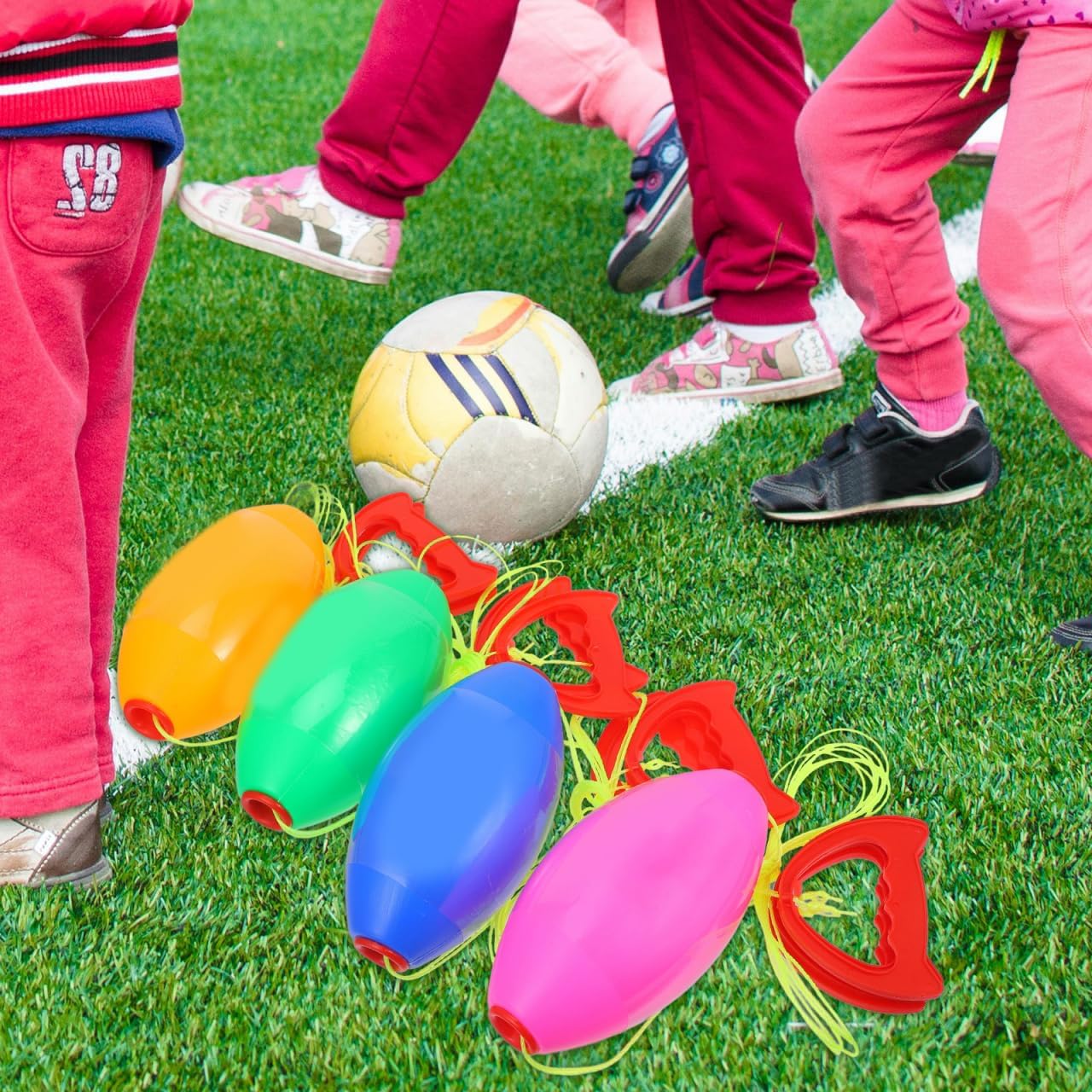 ibasenice Lala Ball Toys - 4Pcs Colorful Interactive Pulling Balls for Kids Enhance Coordination and Fitness Perfect for Outdoor Play and Family Fun