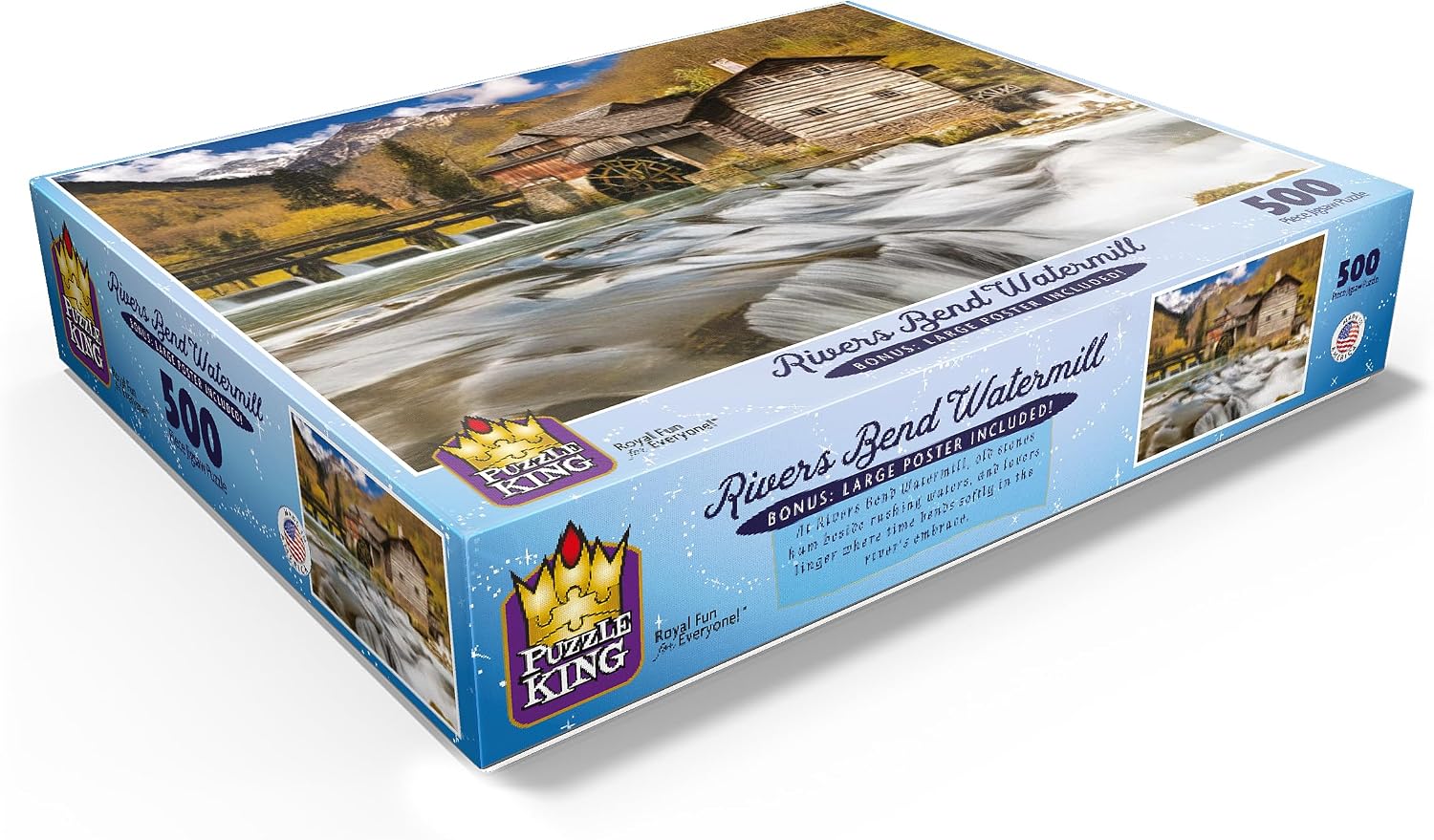 MyPuzzle Rivers Bend Watermill - Premium 500 Piece Jigsaw Puzzle for Adults