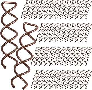 FANDAMEI 50 Pack Brown Spiral Hair Pins - Strong Grip Spin Bobby Pins for Secure Buns, Updos & Twists, All Hair Types, Non-Scratch for Women, Girls & Kids
