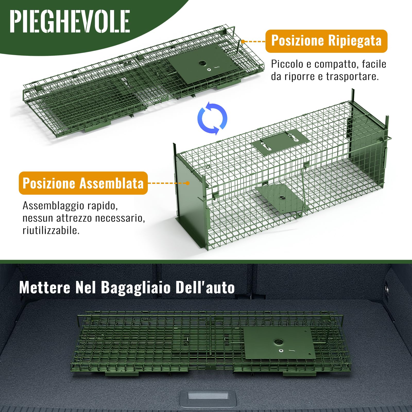 Trappola Vivente per Topi Gabbia per Topi 80cm