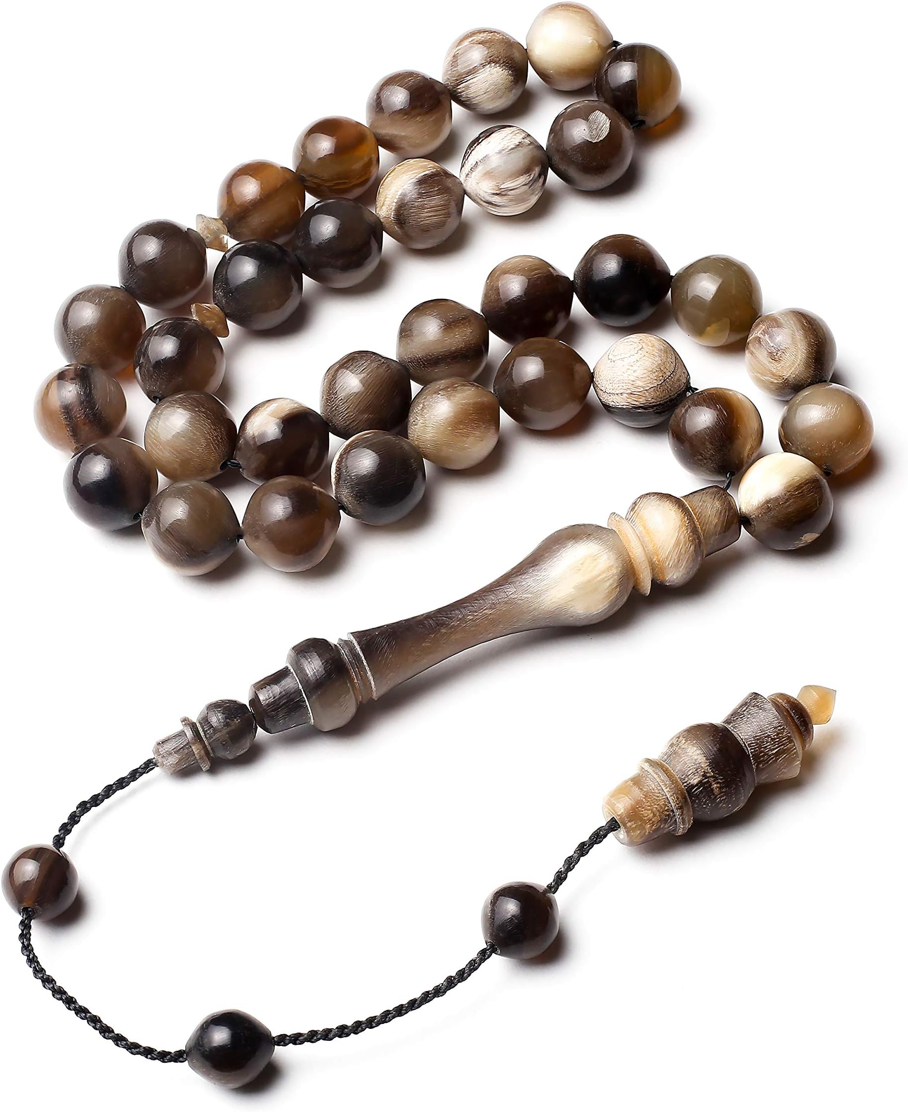 Handcrafted Buffalo Horn Islamic Prayer Beads (33 Beads)- INFINITYBEADS by BasmalaBeads- Premium Tesbih- Sibha- Islamic Art