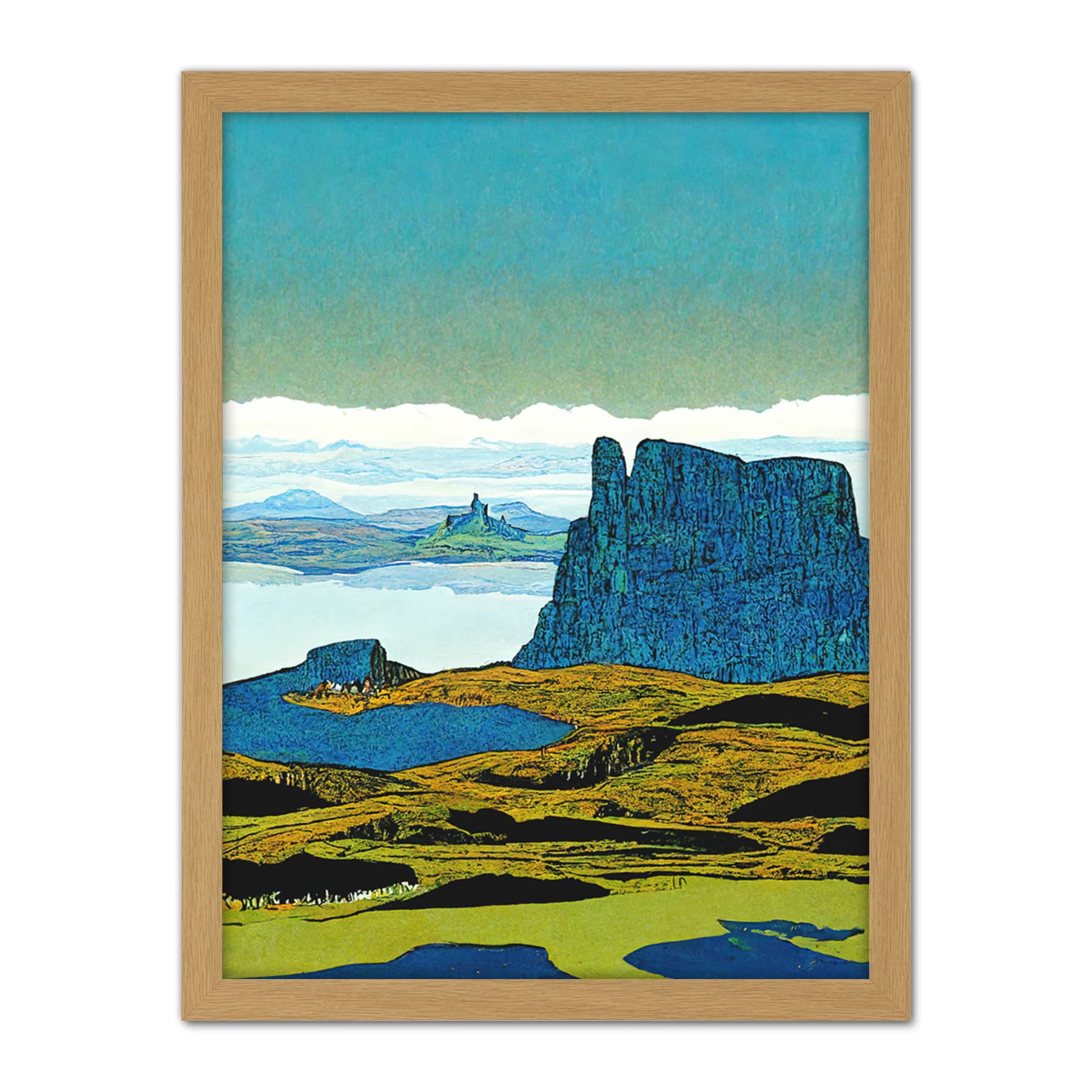 Doppelganger33 LTD The Storr Isle Of Skye Scottish Landscape Artwork Framed Wall Art Print 18X24 Inch