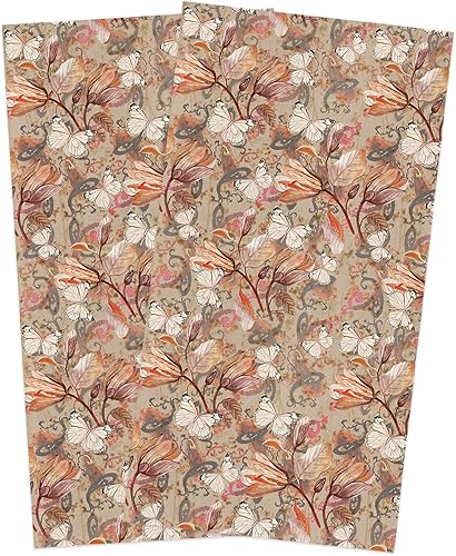 2 toallas de cocina retro florales de 18 x 28 pulgadas, paños de limpieza absorbentes, trapos de cocina reutilizables de rizo suave torre de mano