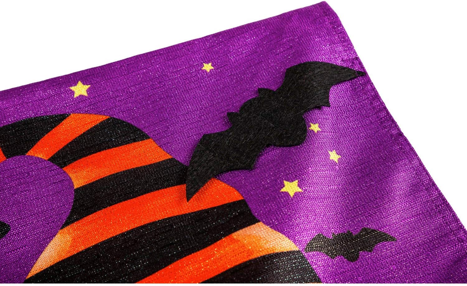 Evergreen Flag Double Sided Welcome Flag Halloween Gnome Garden Shimmer Linen Flag Outdoor Décor for Homes Gardens and Yards