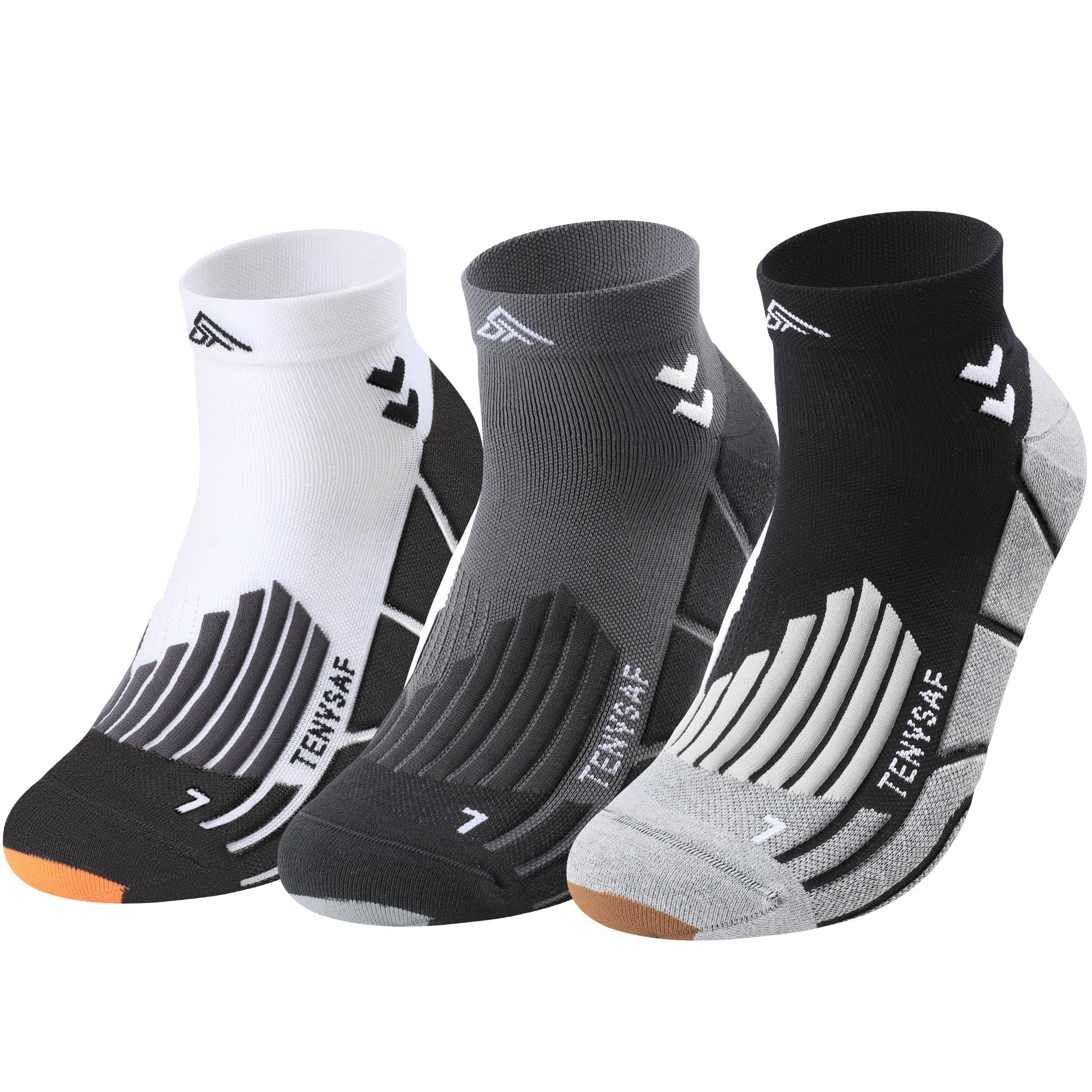 Lounwee Compression Sport Running Socks: Athletic Socks for Men Women with Cushion,3 Pairs Work Hiking Basketball Ankle Socks