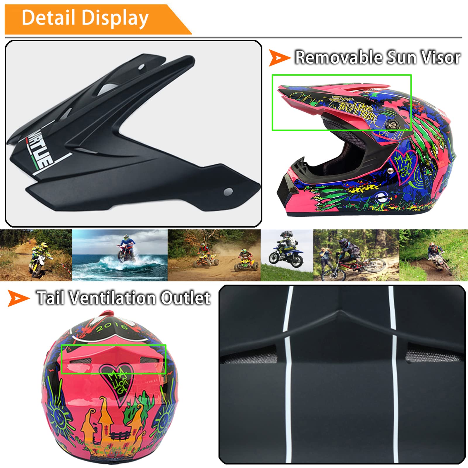 S-8) Casques De Motocross Pour Adultes Tout-terrain, VTT, Descente, VTT, DH, à Capuche