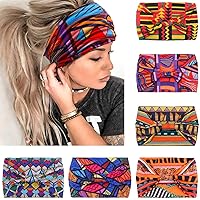 Vista 9 de IVARYSS Diademas anchas para mujer, bonitos turbantes anudados brillantes, bandas grandes de estilo africano, accesorios para el cabello, paquete