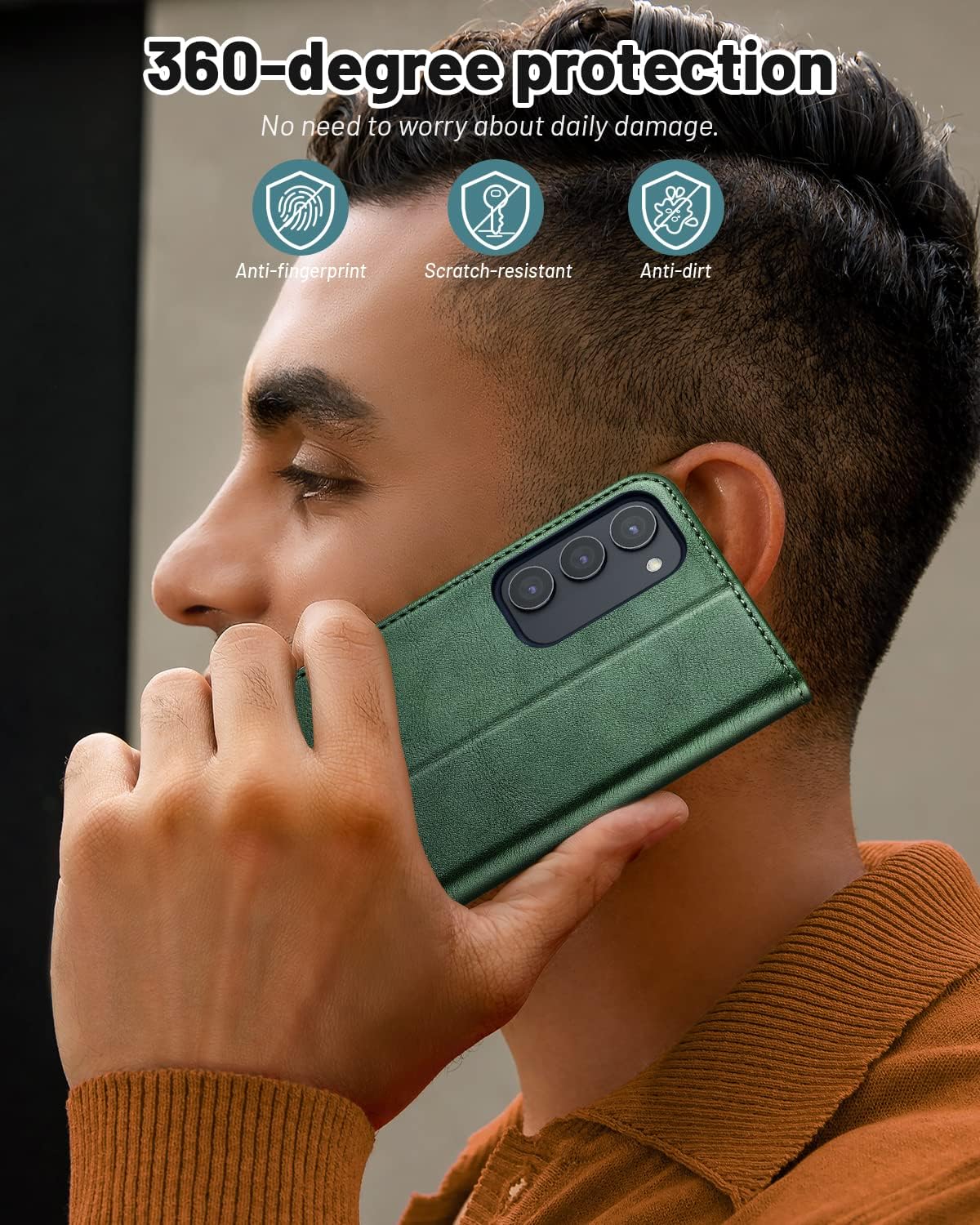 OCASE Compatible with Galaxy S23 Plus 5G Case Wallet, PU Leather Flip Folio Case with Card Holders RFID Blocking Kickstand [Shockproof TPU Inner Shell] Phone Case 6.6 Inch (2023) -Blackish Green