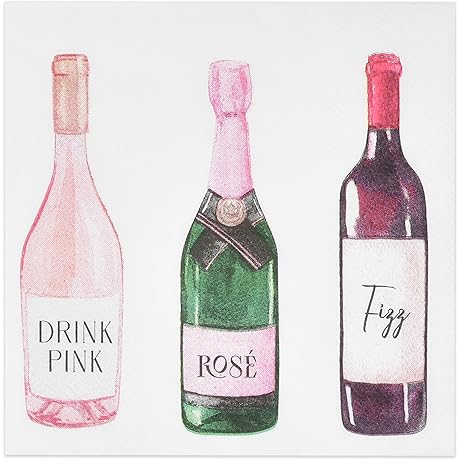 Brunch Napkins 100 Count for Wine Tasting Party - Disposable Paper Cocktail...