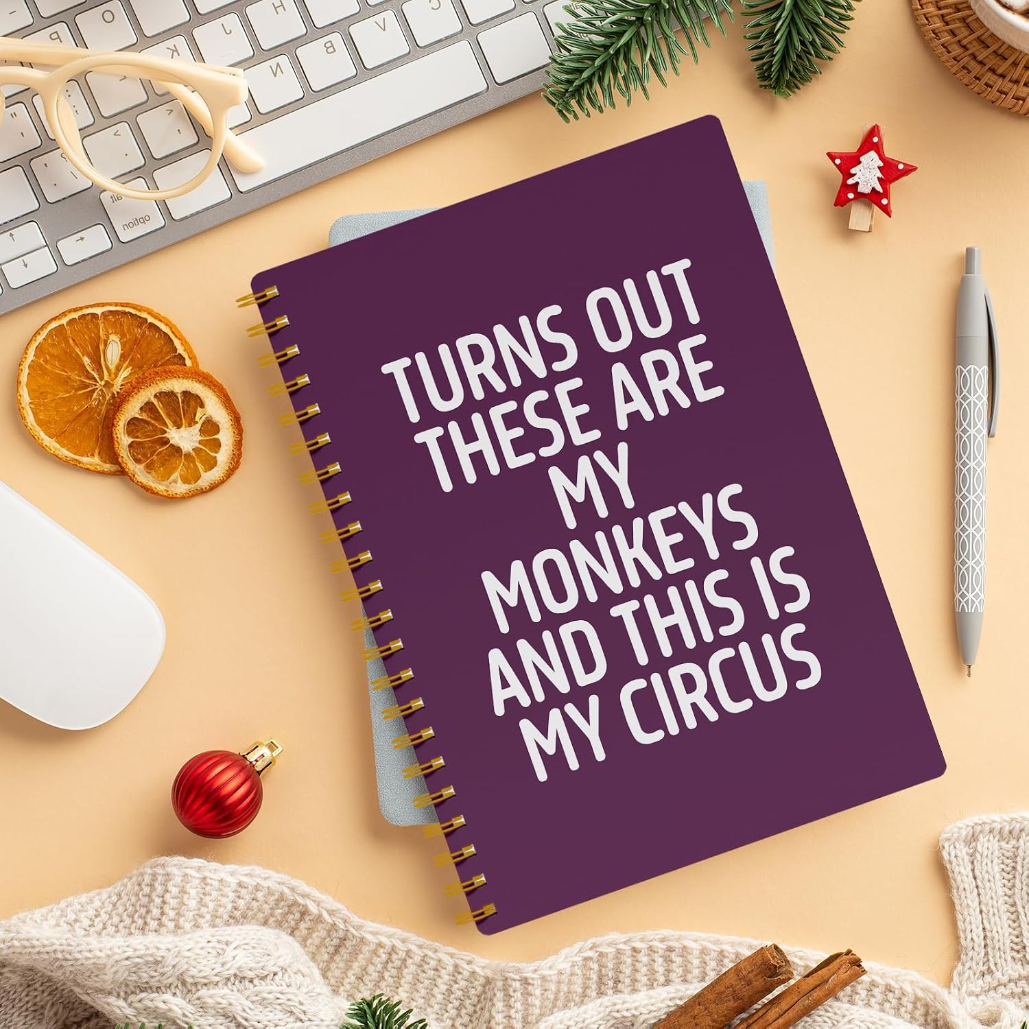 EKGJW Funny Notebooks for Work,Violet Aesthetic Journal, Funny Boss Day Gifts, Boss Gifts for Men Women, Funny Gifts for Boss, Boss Office Decor, Spiral Notebook 5.5x8.3 Inch image 4