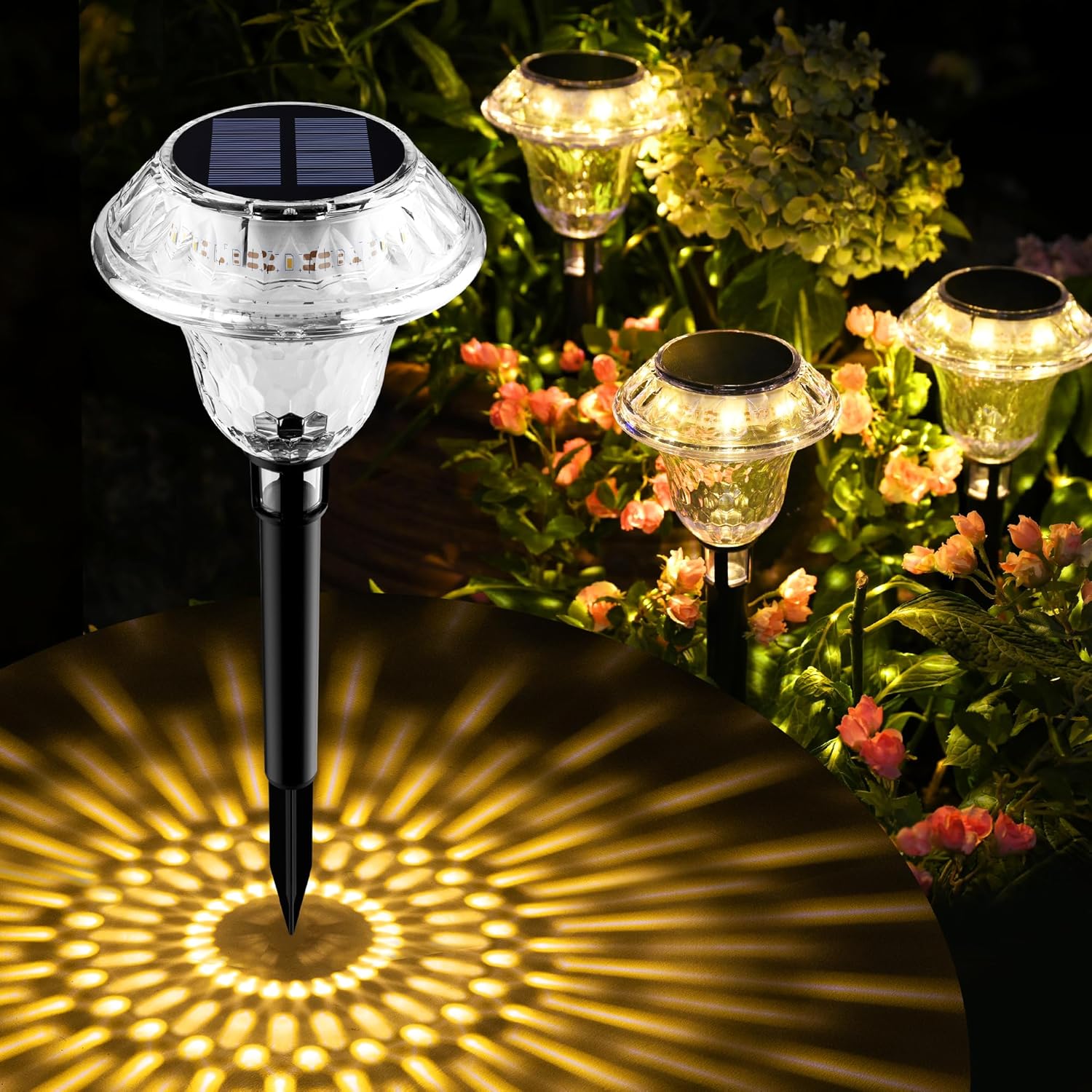 SOLPEX Solar Lights Outdoor, Pathway Garden Decor Lights, Solar Powered Waterproof Decoration for Patio Front Porch Yard Outside Landscape Lighting