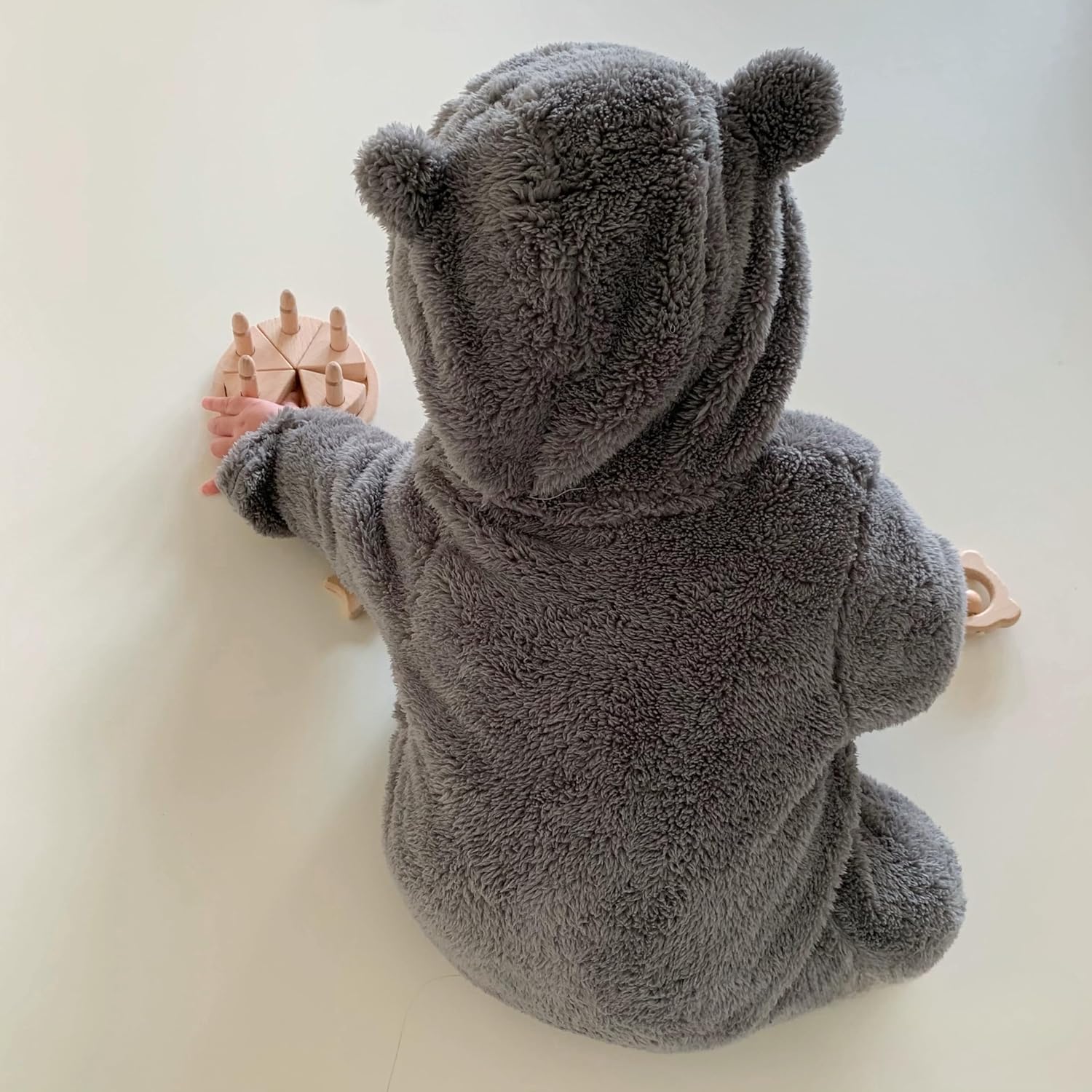 Newborn Baby Romper Fleece Onesie Jumpsuit Toddler Warm Hooded Outwear Outfits for Infant - Image 6