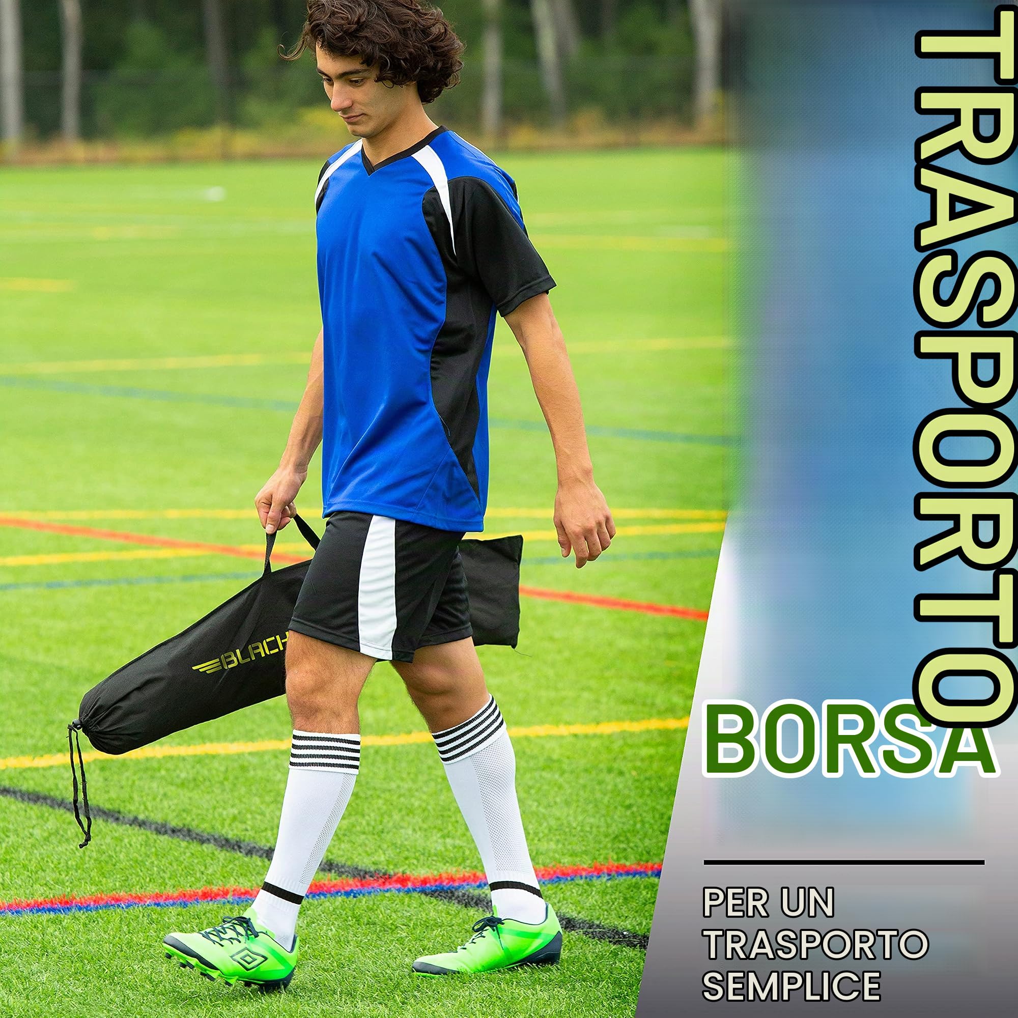 Franklin Sports Blackhawk - Porta da Calcio Portatile – Porta da Calcio Pop-up – Porta da Calcio Interna o Esterna – Porta da Calcio Pieghevole per riporre – 3,5 x 1,8 m, 2,9 x 15,2 cm, 16,5 x 9,5 cm