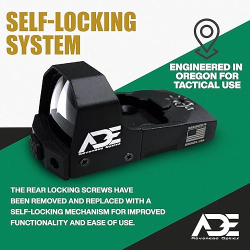 Miniatura 4 de Ade Advanced Optics RD3-006X Mini mira refleja punto verde – pistola óptica con placa de montaje para Ruger SR9, SR9C, SR40C, SR40, SR45 – Mira