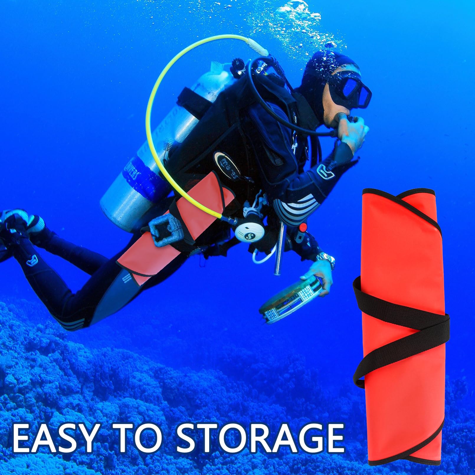 Luwint Scuba Lift Bag - 50 Lbs Capacity High Visibility Diving Buoyancy Bag With Pressure Valve