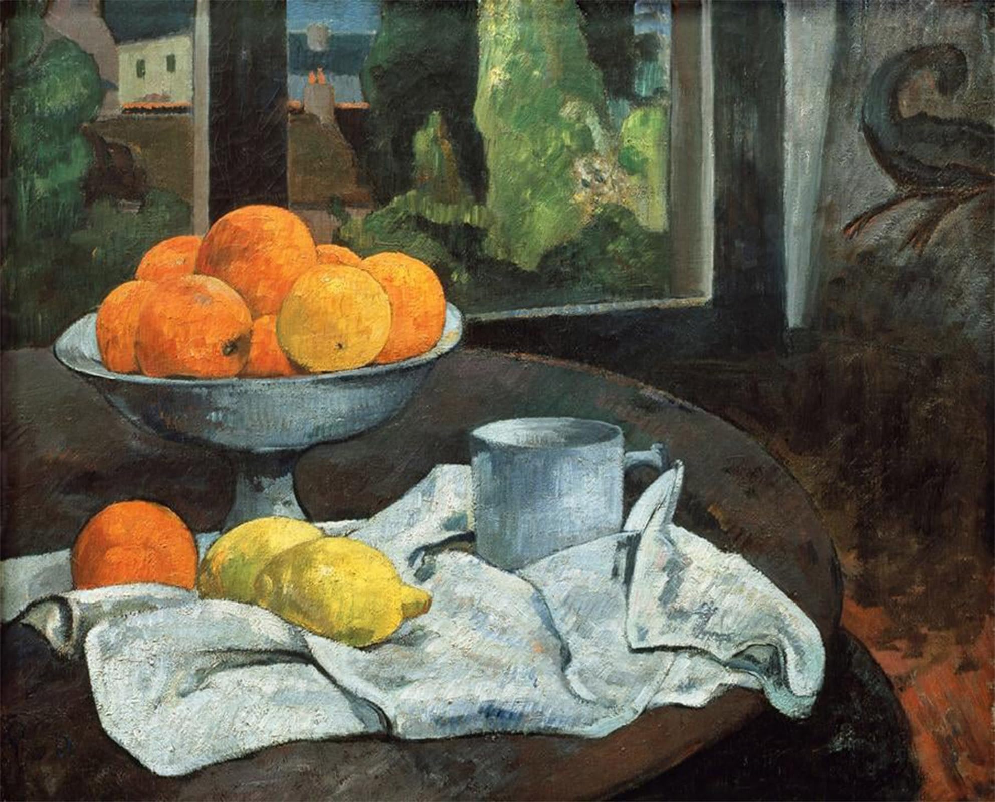 RZHRHJES Retro Picture Portrait Oil Painting Modern Wall Artwork Oranges Et Citrons Avec Vue Sur Pont Aven by Paul Gauguin Canvas Poster for Office Decor 60x90cm