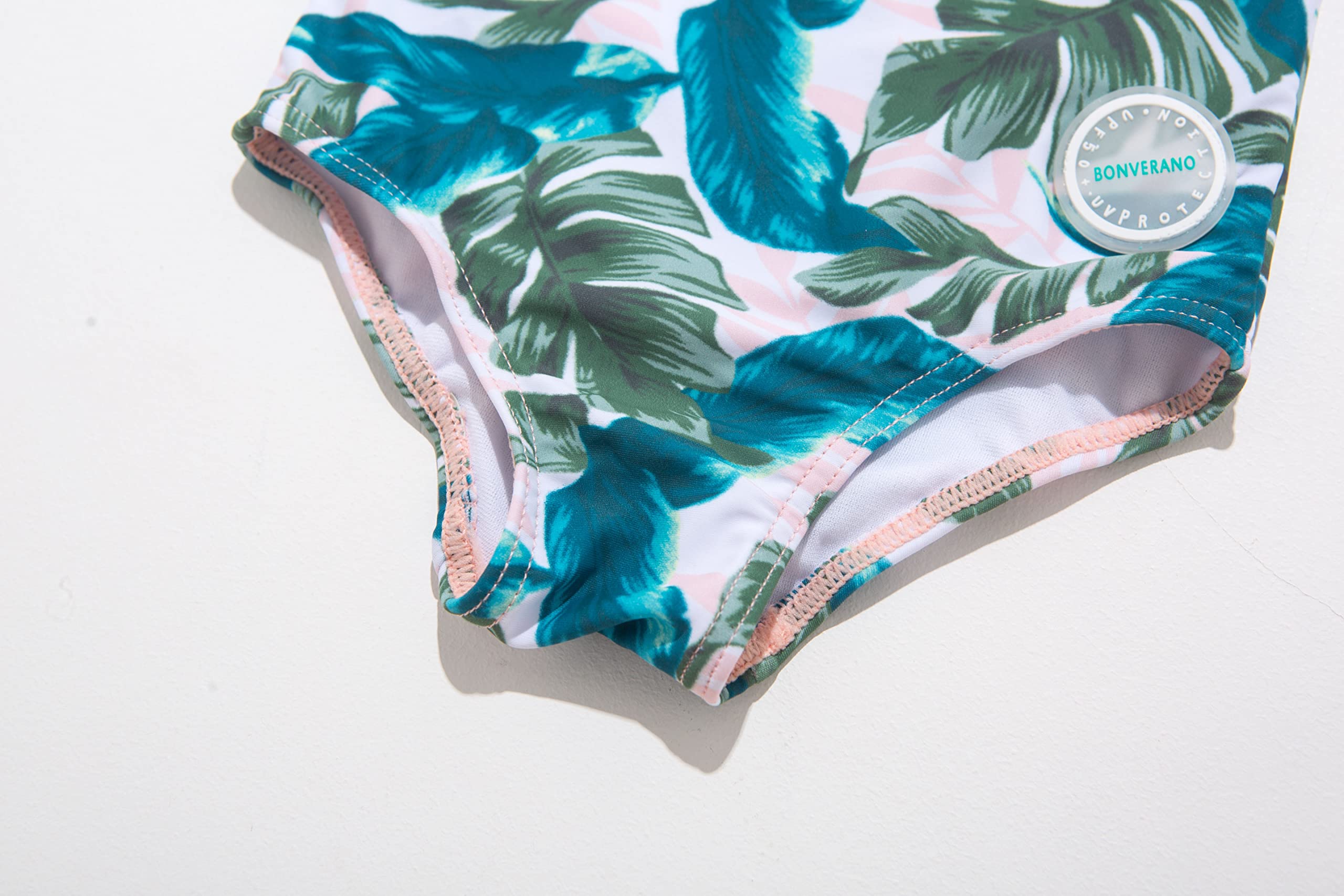 BONVERANO Costume da Bagno per Bambina, Costume da Bagno con Cerniera e Protezione Solare UPF 50+