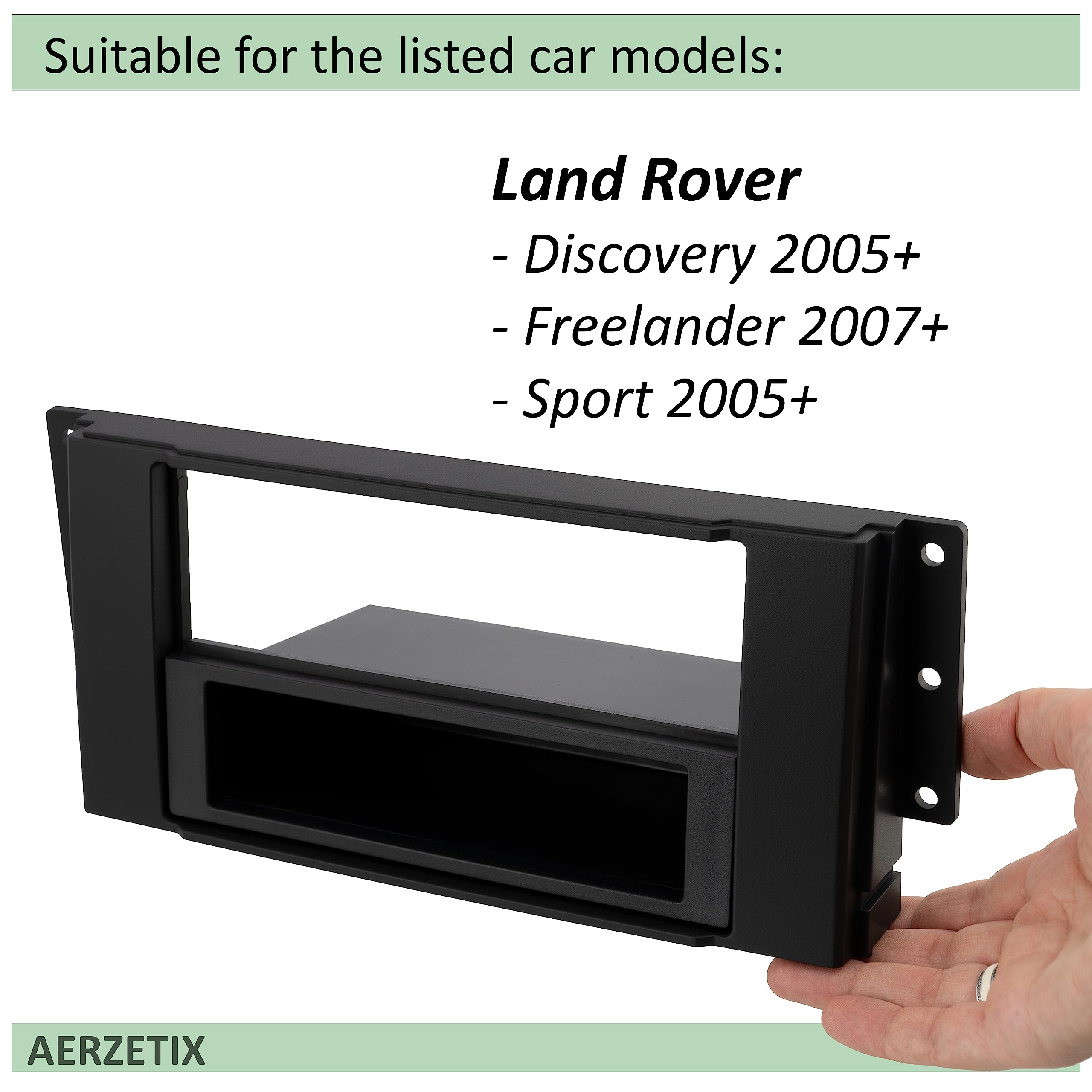 AERZETIX - C40972 - Mascherina telaio adattatore 2 DIN per autoradio - in plastica - compatibile con Land Rover Discovery 2005+, Land Rover Freelander 2007+, Land Rover Sport 2005+