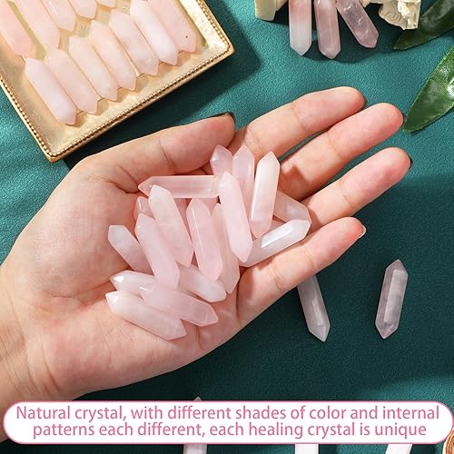 Miniatura 4 de Juego de 50 varitas de cristales curativos, piedras pulidas pulidas a granel, reiki puntiagudas naturales hexagonales y puntiagudas, equilibrio de