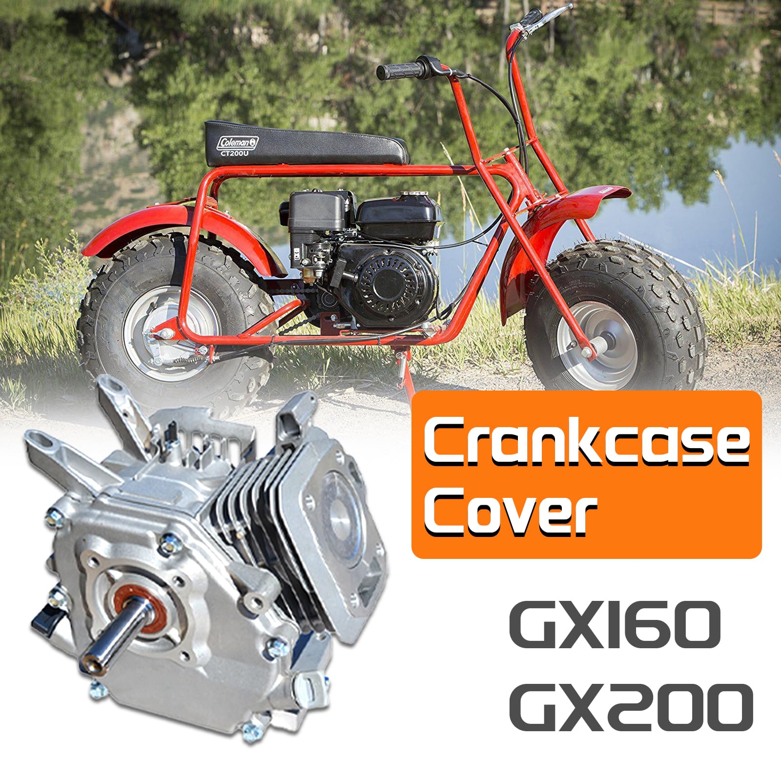 Cubierta del cárter del motor para Honda GX160 GX200 5.5HP 6.5Hp Engine Rep 91201-Z0T-801,96100-62050-00 Mini Bike Go Kart cortacésped