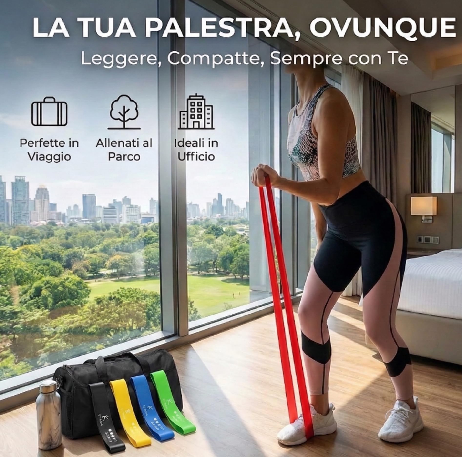 Set 11 Fasce Elastiche Resistenza Onex Per Fitness, Yoga, Palestra - Nuovo