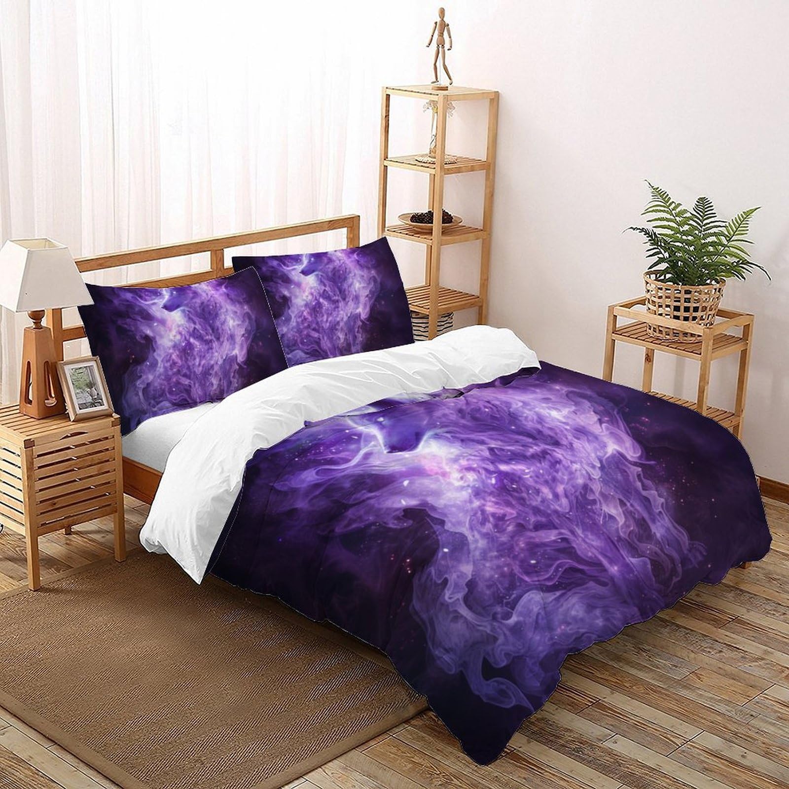 Housses de couette renard violet 3D pour transformer la chambre des enfants en forêt imaginaire