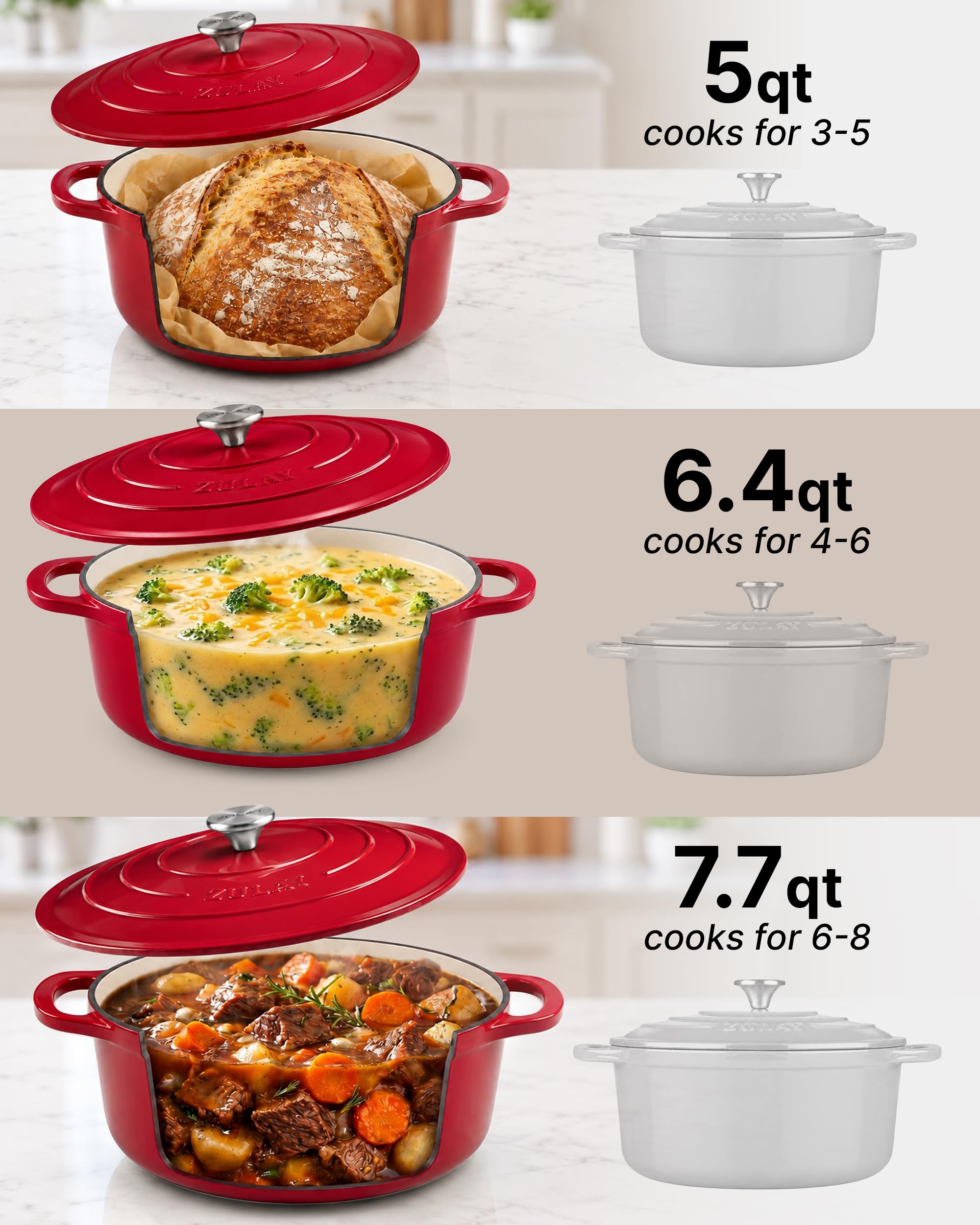 Zulay Kitchen Dutch Oven - 6.4qt Cast Iron -4 Zulay Kitchen Dutch Oven - 6.4qt Cast Iron -4