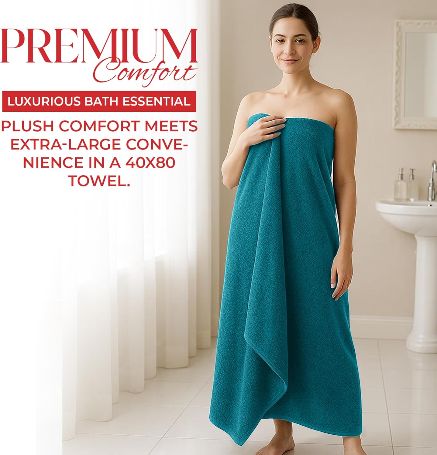 Luxury Oversized Bath Sheet Set – 4-Pack Includes 2 Bath Sheets (35x70) & 2 Extra-Large Bath Sheets (40x80) – Ultra Soft, Absorbent & Durable Cotton Towels