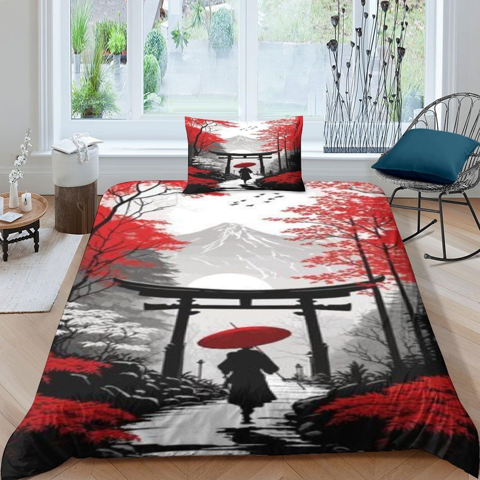 Couette confortable 3D microfibre parure de lit Ukiyoe finitions soignées