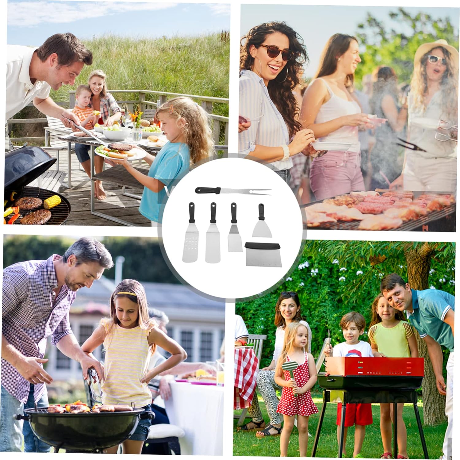 Cooking Utensils Set 12pc Stainless Steel BBQ Tools Kit Outdoor Grilling Tools Camping Cooking Utensils