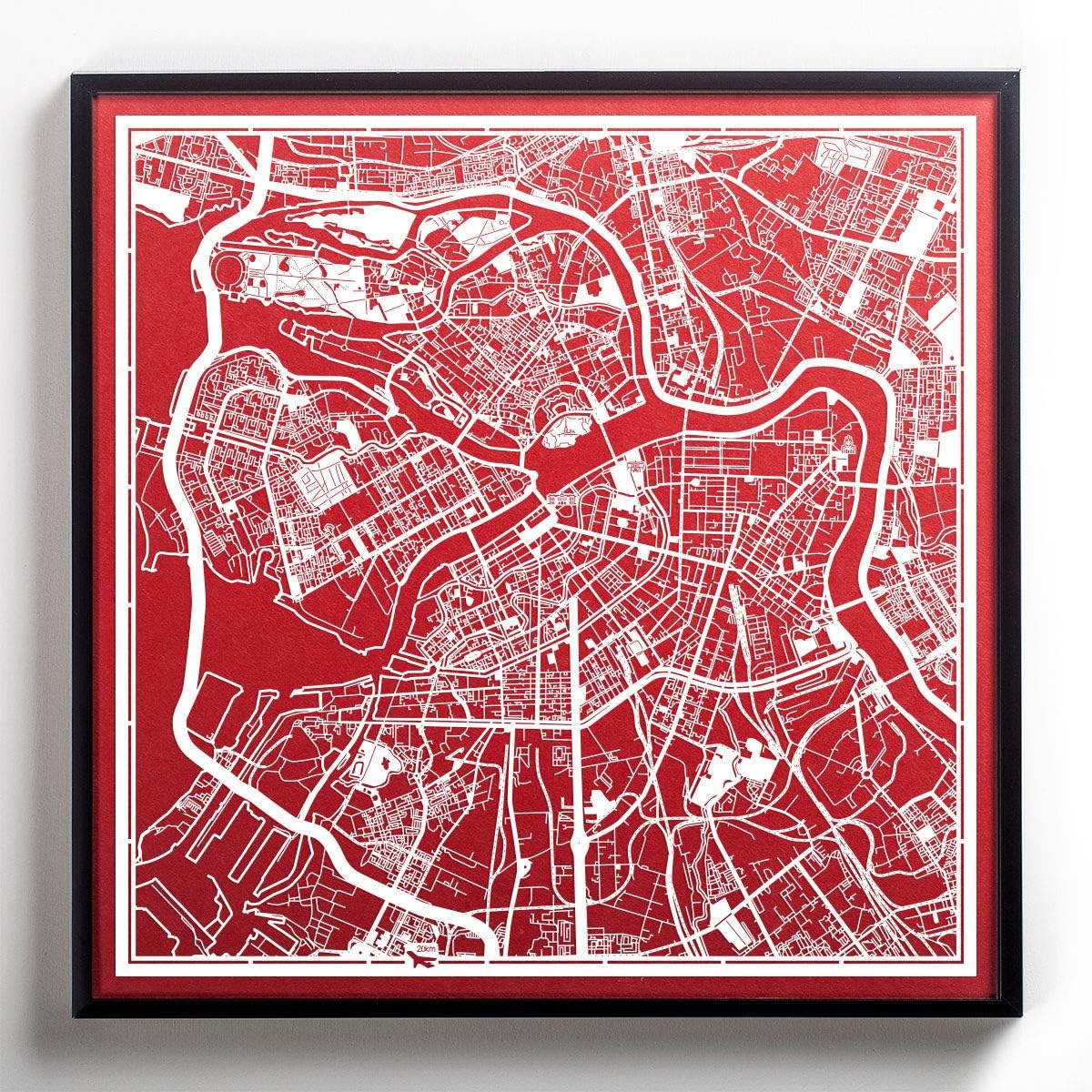 Saint Petersburg, Russia Paper Cut Map White 12x12 inches Paper Art, 30L x 30W cm - Image 5
