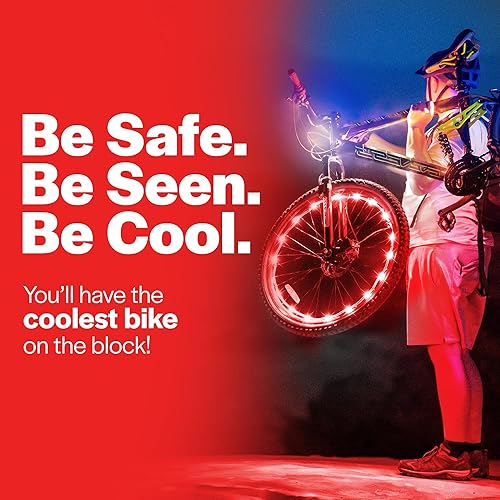 Vista 89 de Wheelbrightz - Luces LED para rueda de bicicleta, brillantes y coloridas - Se adaptan a neumáticos delanteros o traseros - Tubo resistente a la Verde